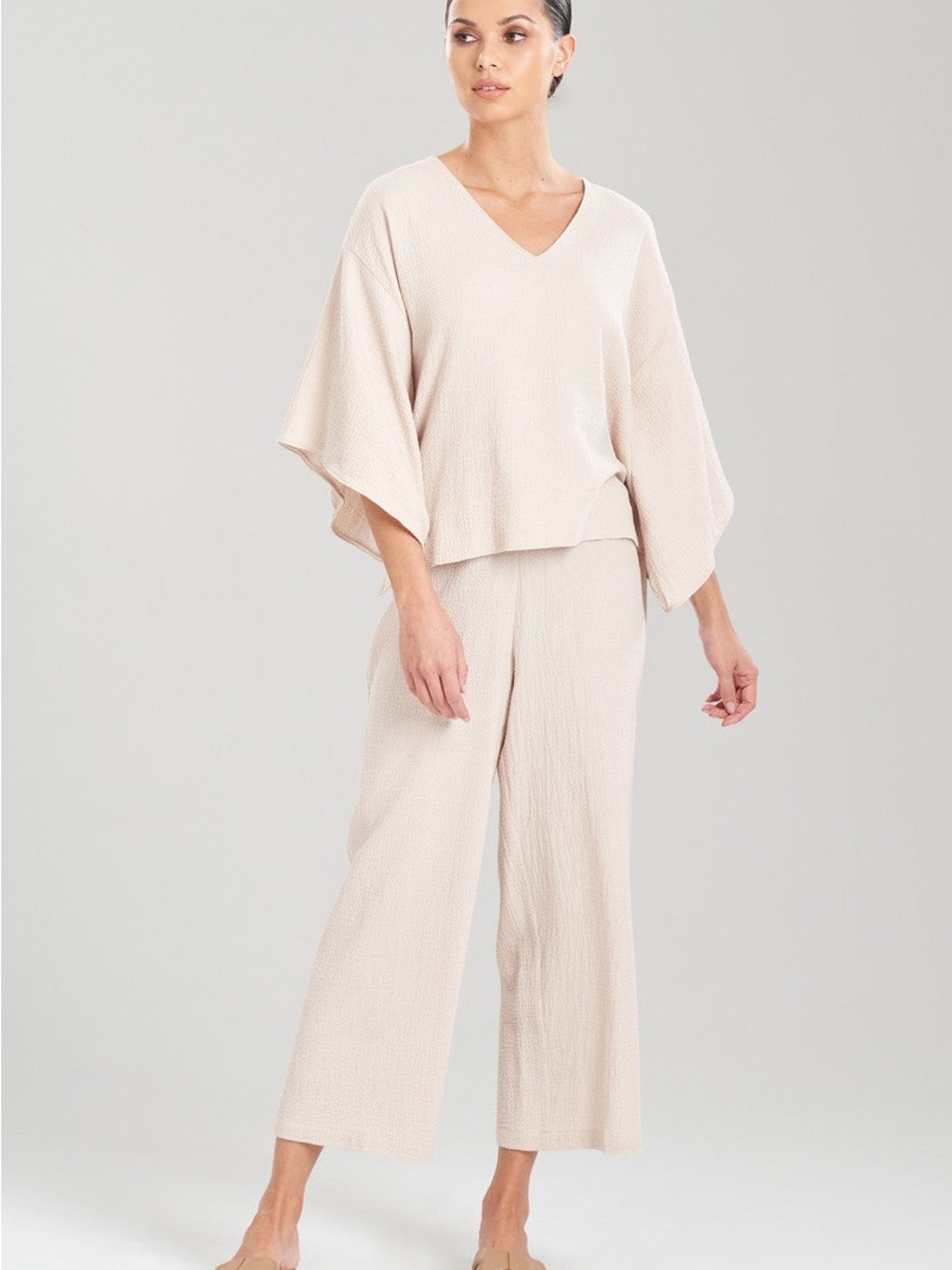 Natori Onsen Cotton Kimono Top Medium